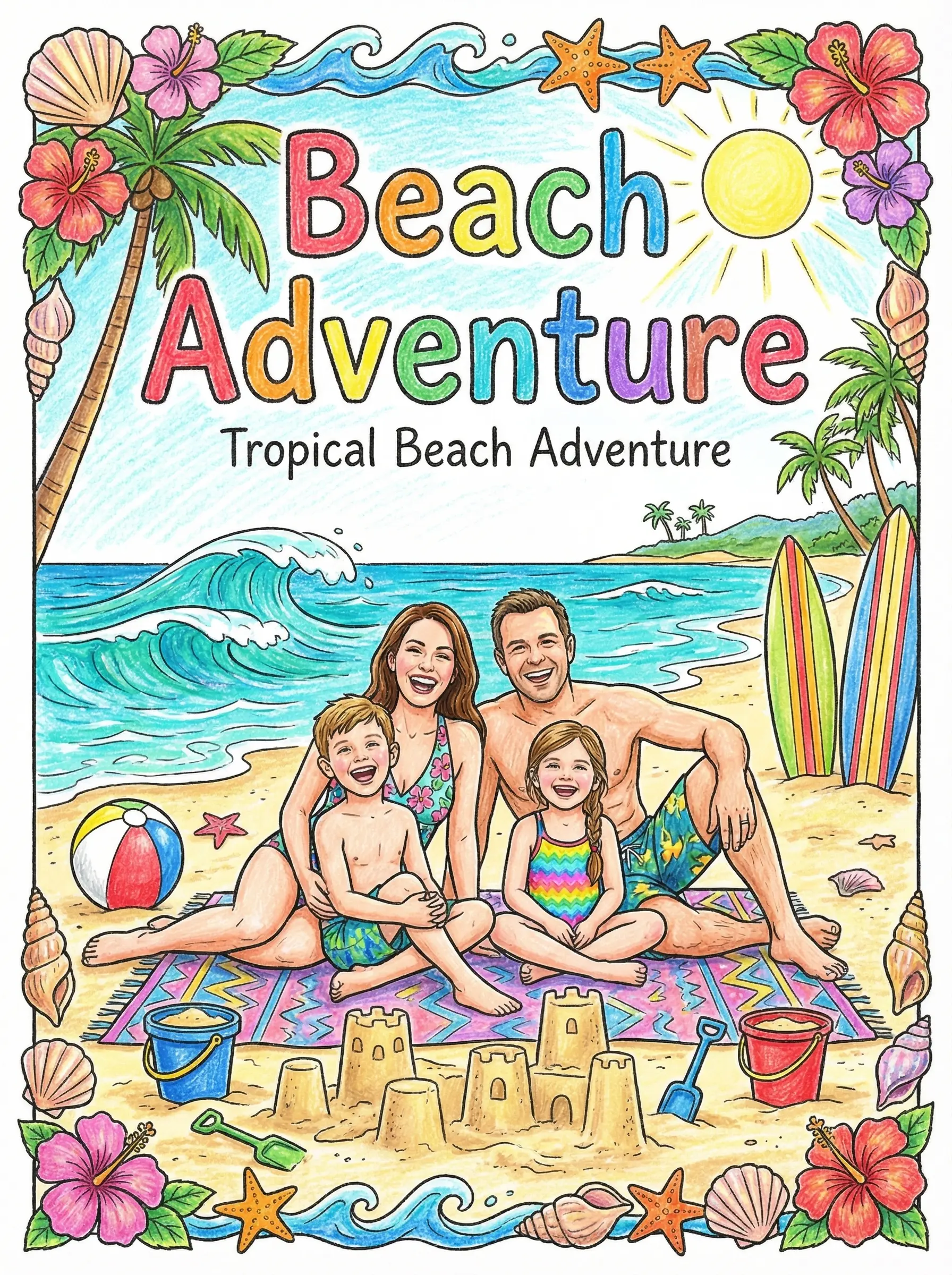 At the beach - colored