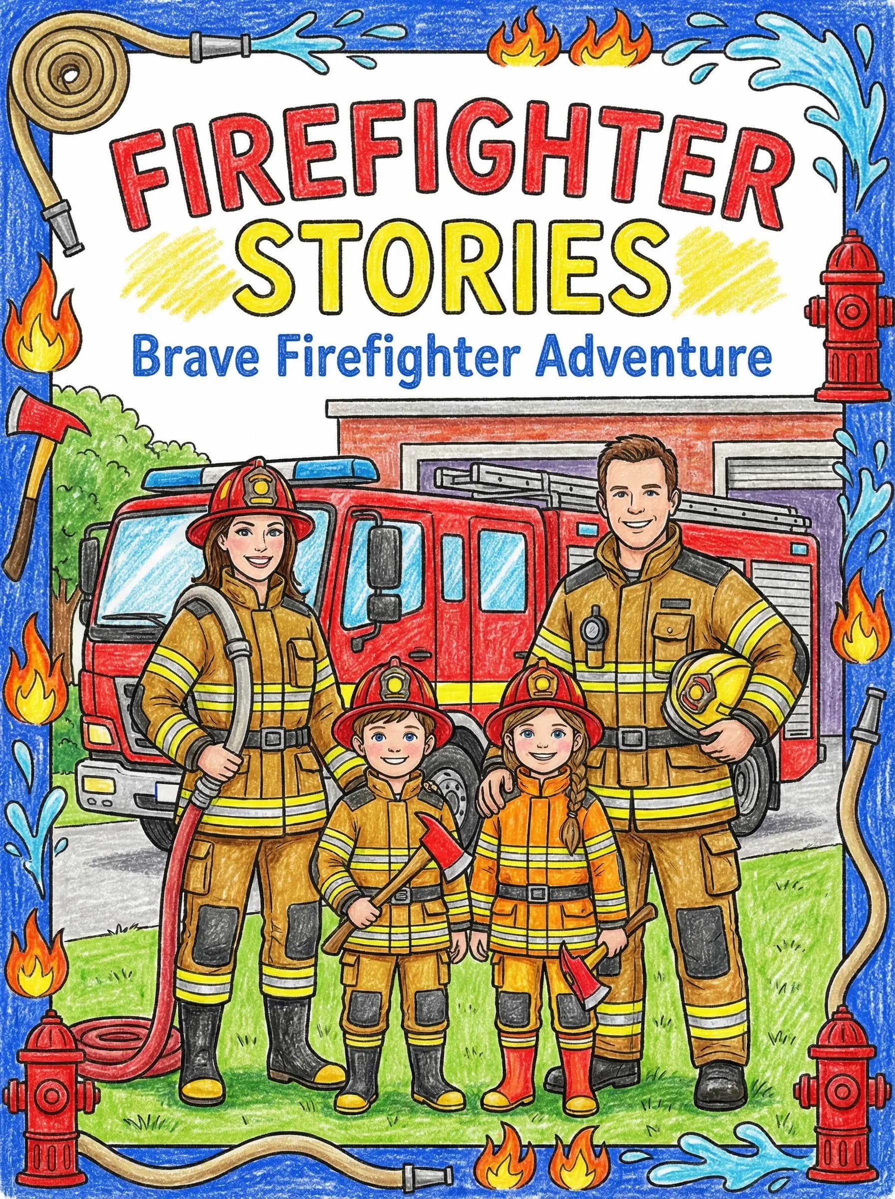 As brave firefighters - colored
