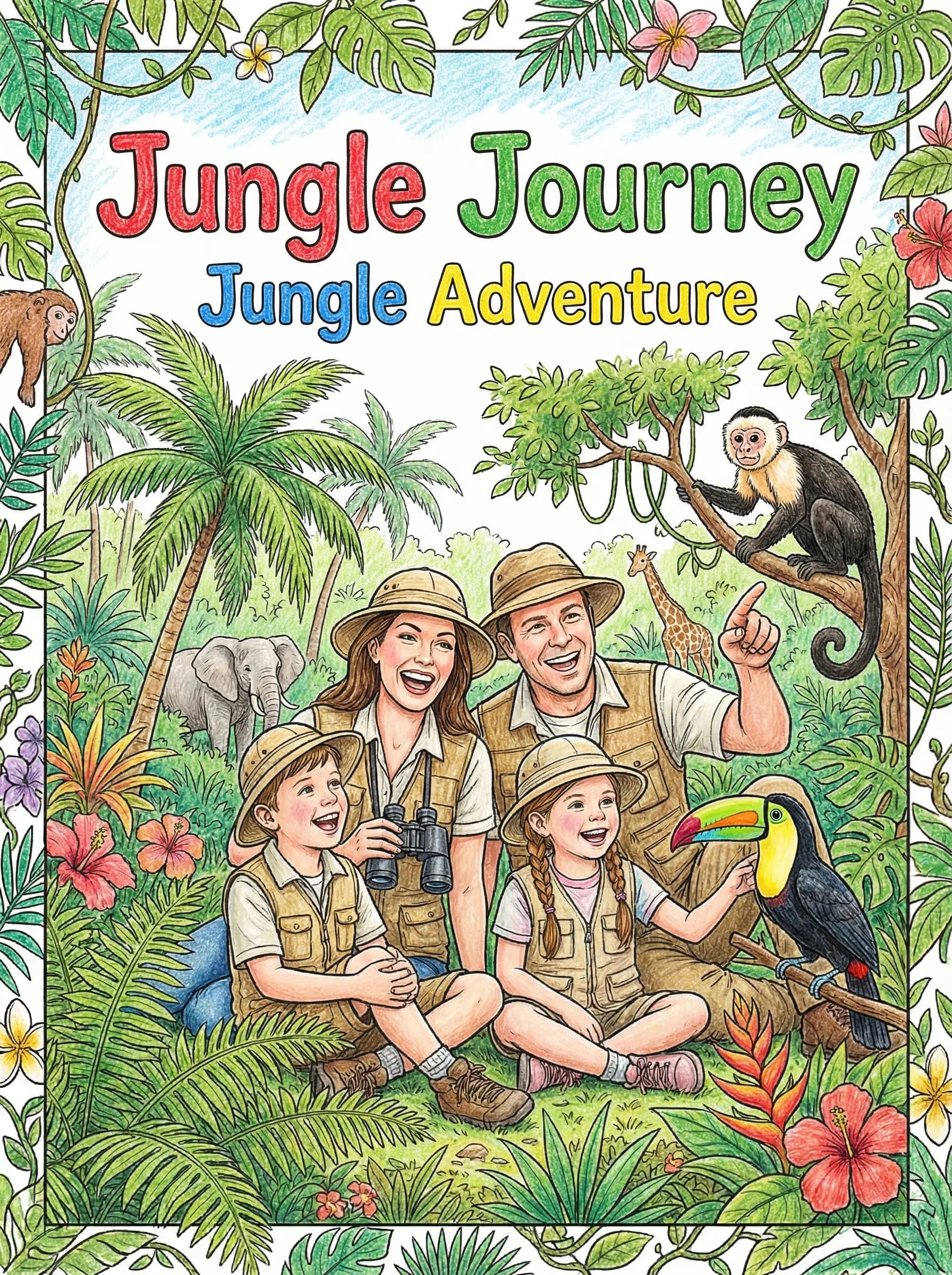 As jungle explorers - colored